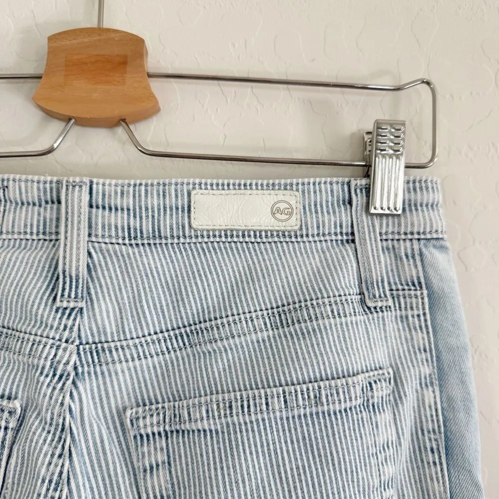AG Isabelle Panel High Rise Straight Crop Jeans Victory Striped Size 28 R - Image 10