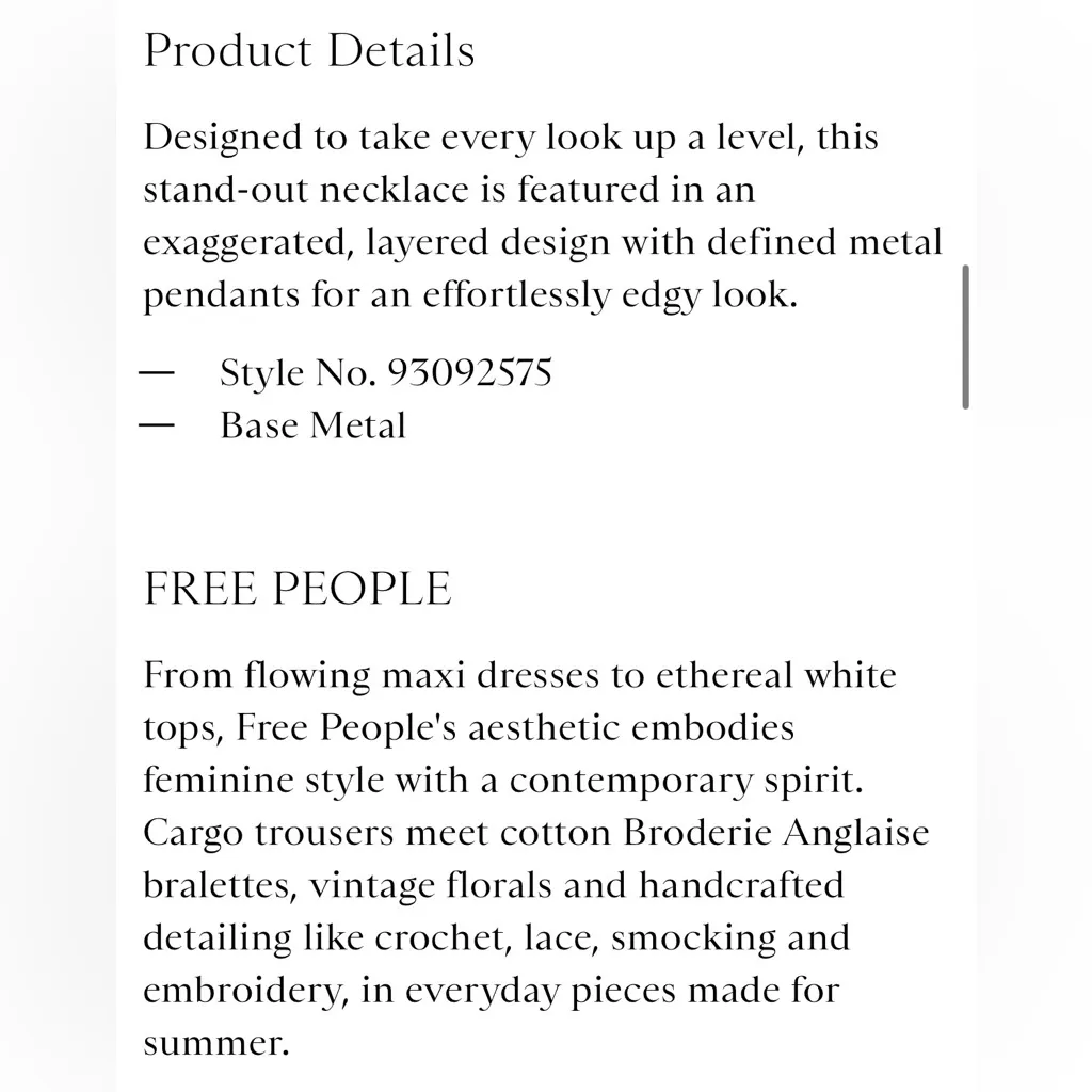 NWOT FREE PEOPLE Sage Extreme Layer Necklace - Image 9