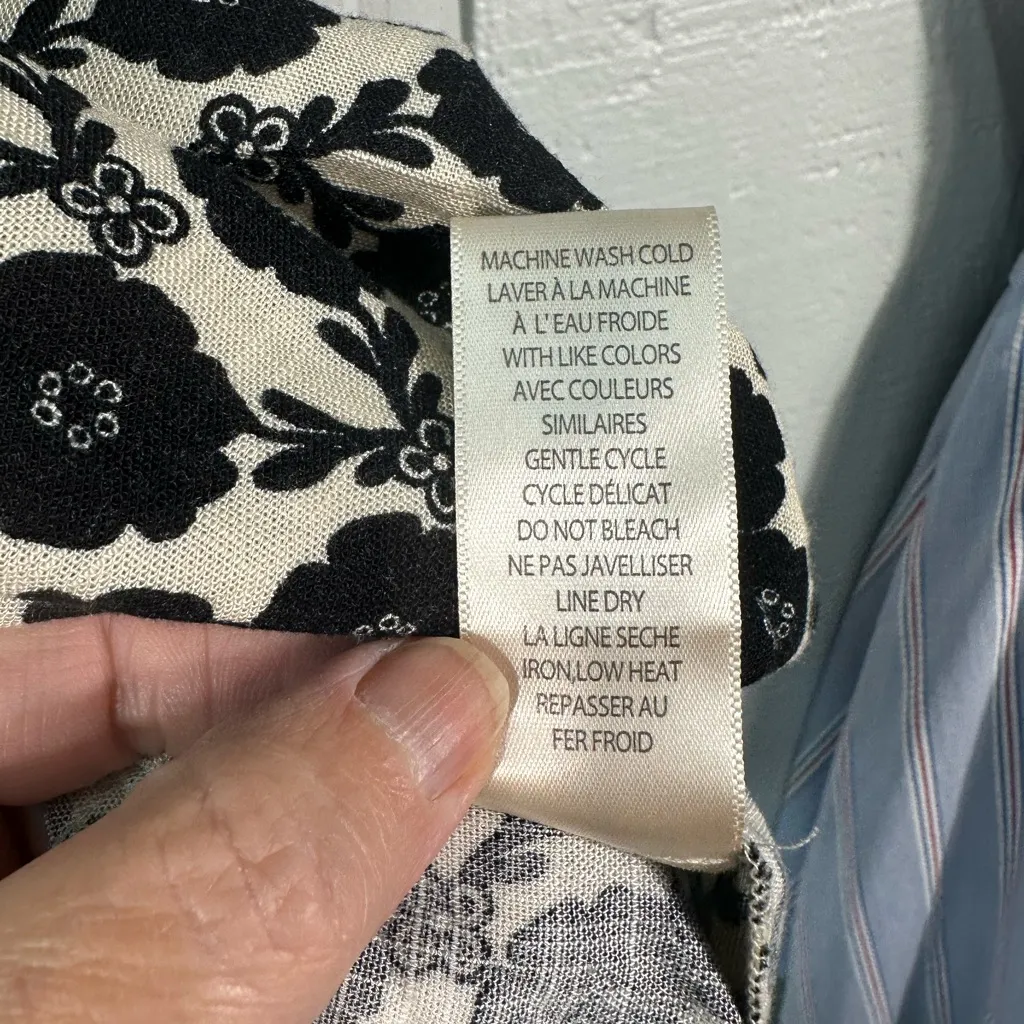 Max Studio Black and Beige Puff Short Sleeve Shift Dress Size Small NWT - Image 7