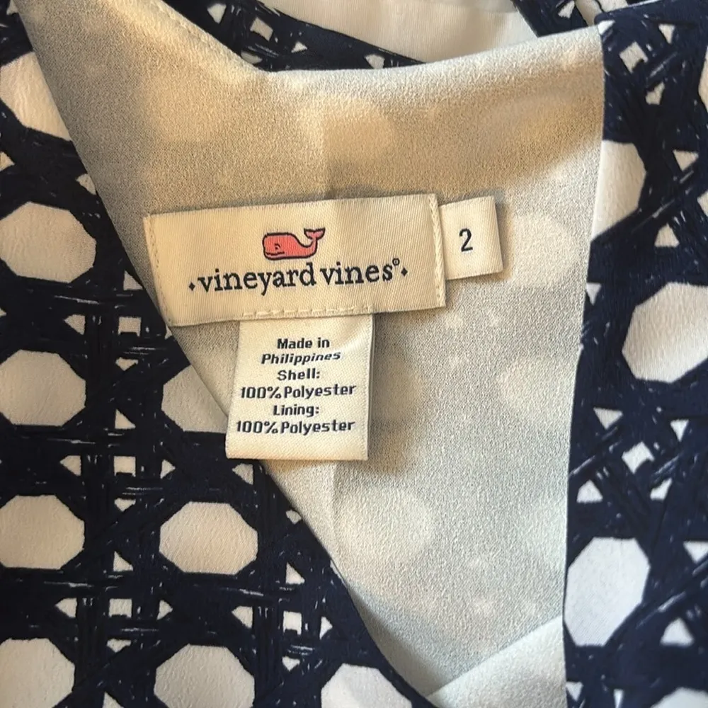 Dress Womens Size 2 blue, and white geometric design - Image 3