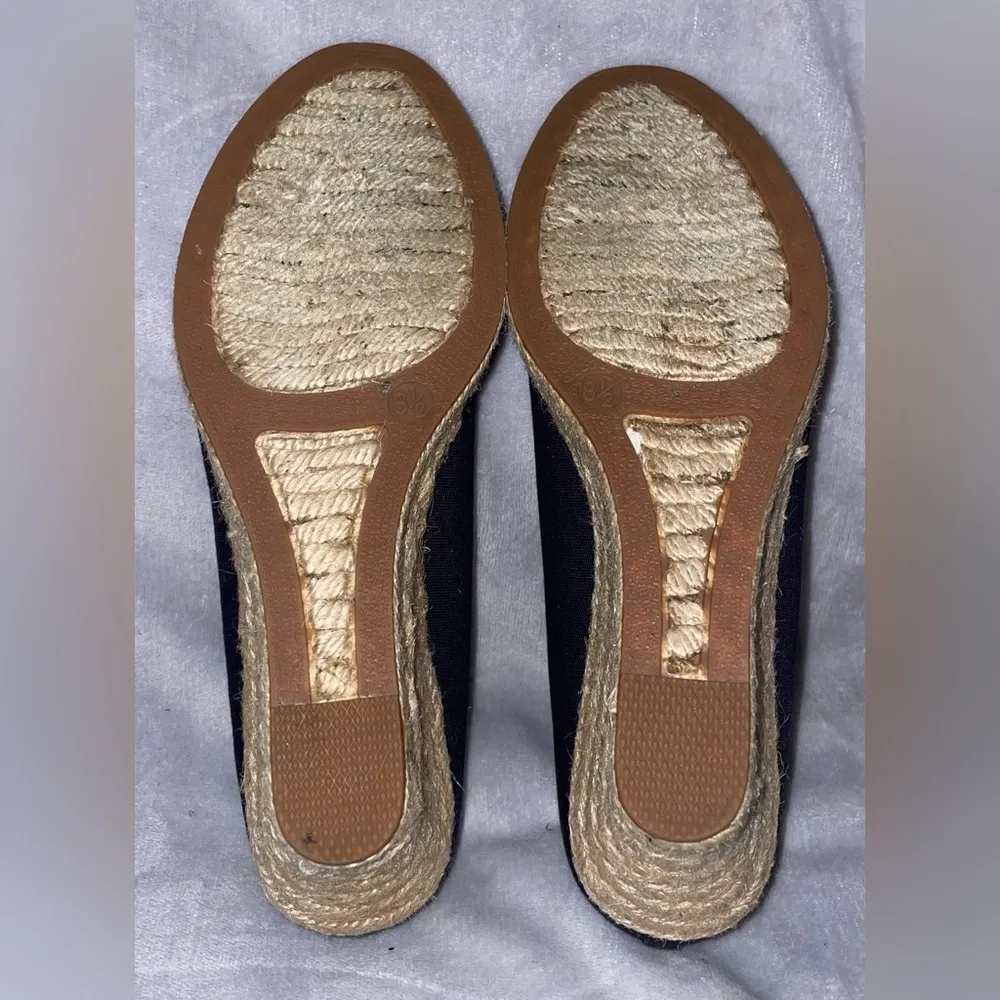 J Crew Women’s Seville Canvas Espadrille Black Wedges Slip Ons - Image 9