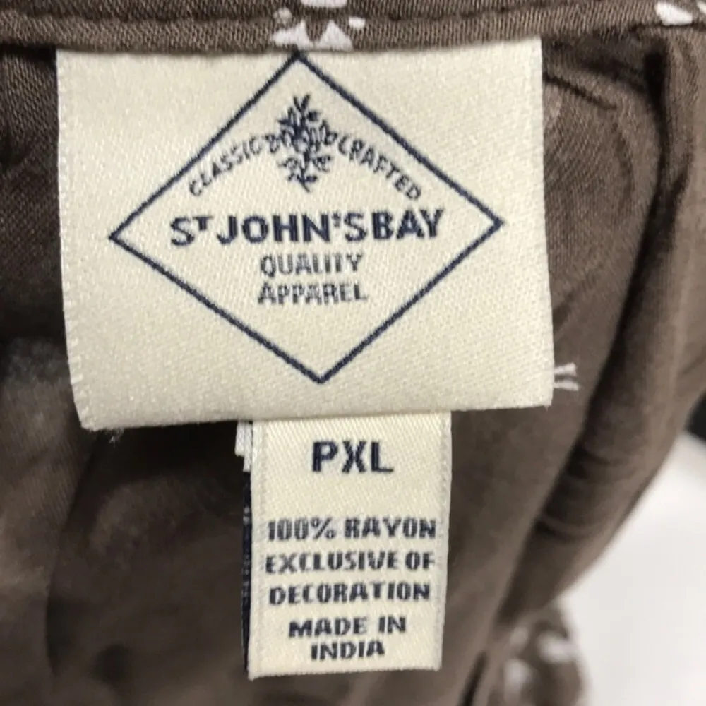 St John’s Bay Scoop Neck Blouse, Brown, XL Petite - Image 5