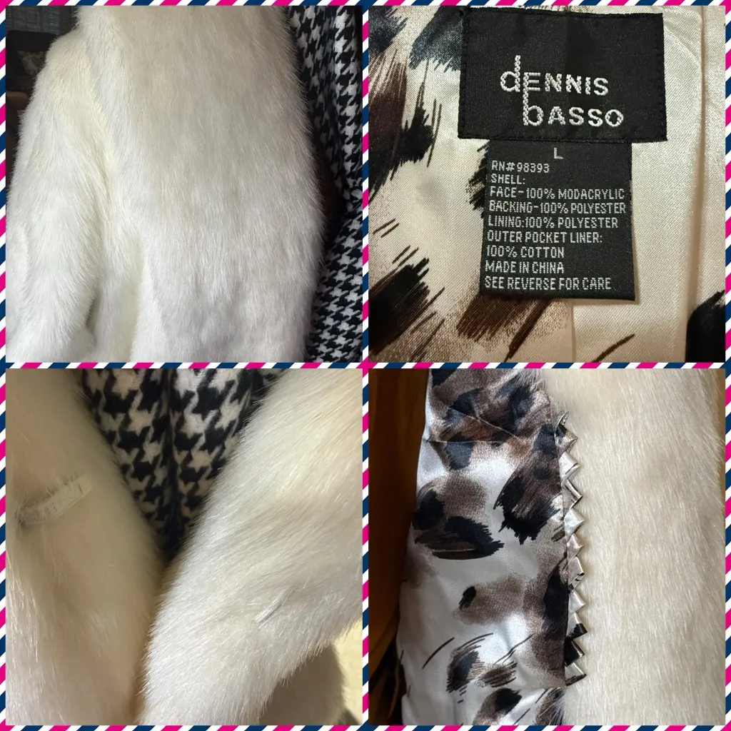 NWOT Dennis Basso White Faux Fur Coat Full Length sz Large - Image 12