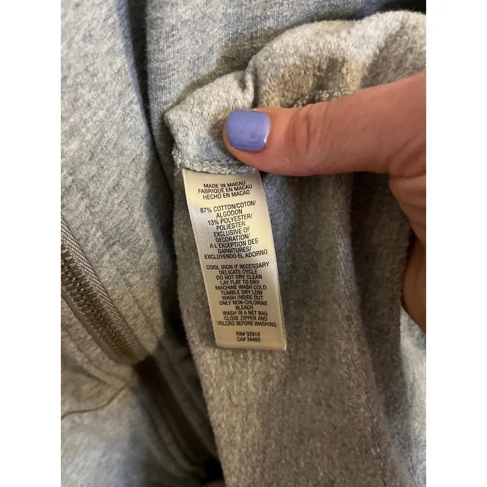 3/4 Sleeve Gray Full Zip Sweatshirt dress size L - Image 11