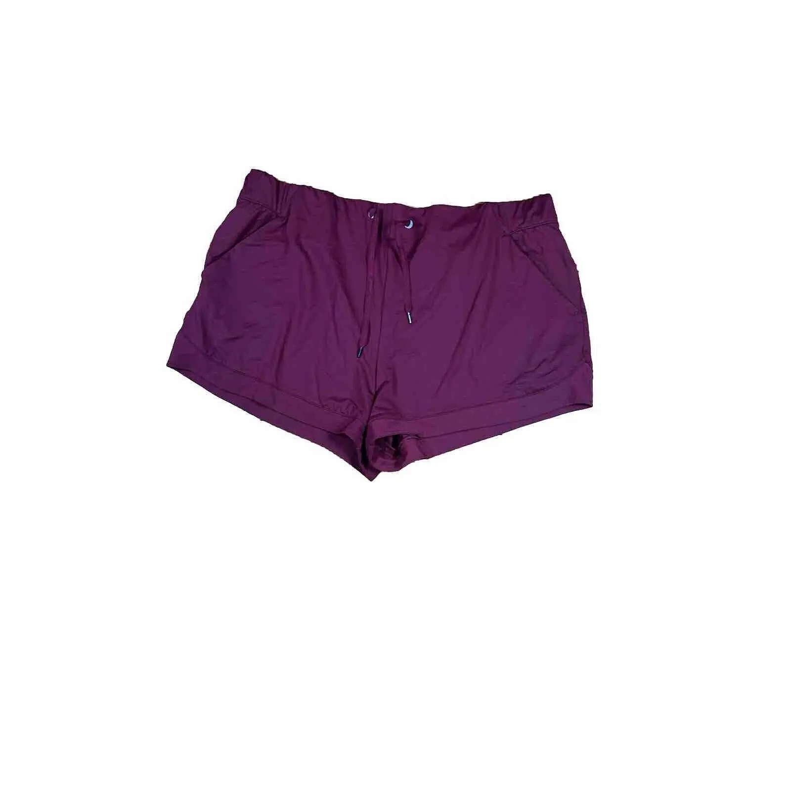 Avia‎ Women Running Athletic Gym Shorts XL Burgundy Mesh Hem Pockets Drawstring - Image 3