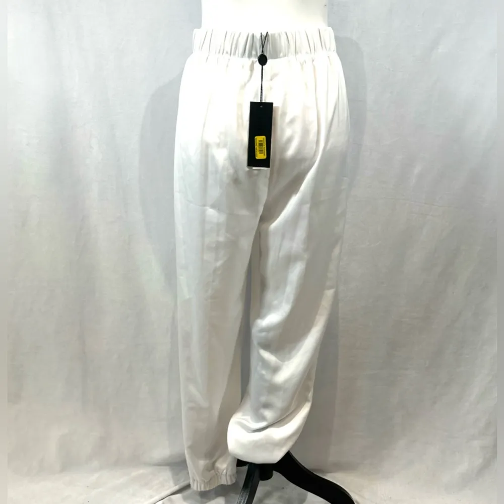 white satin star struck joggers size small NWT - Image 4