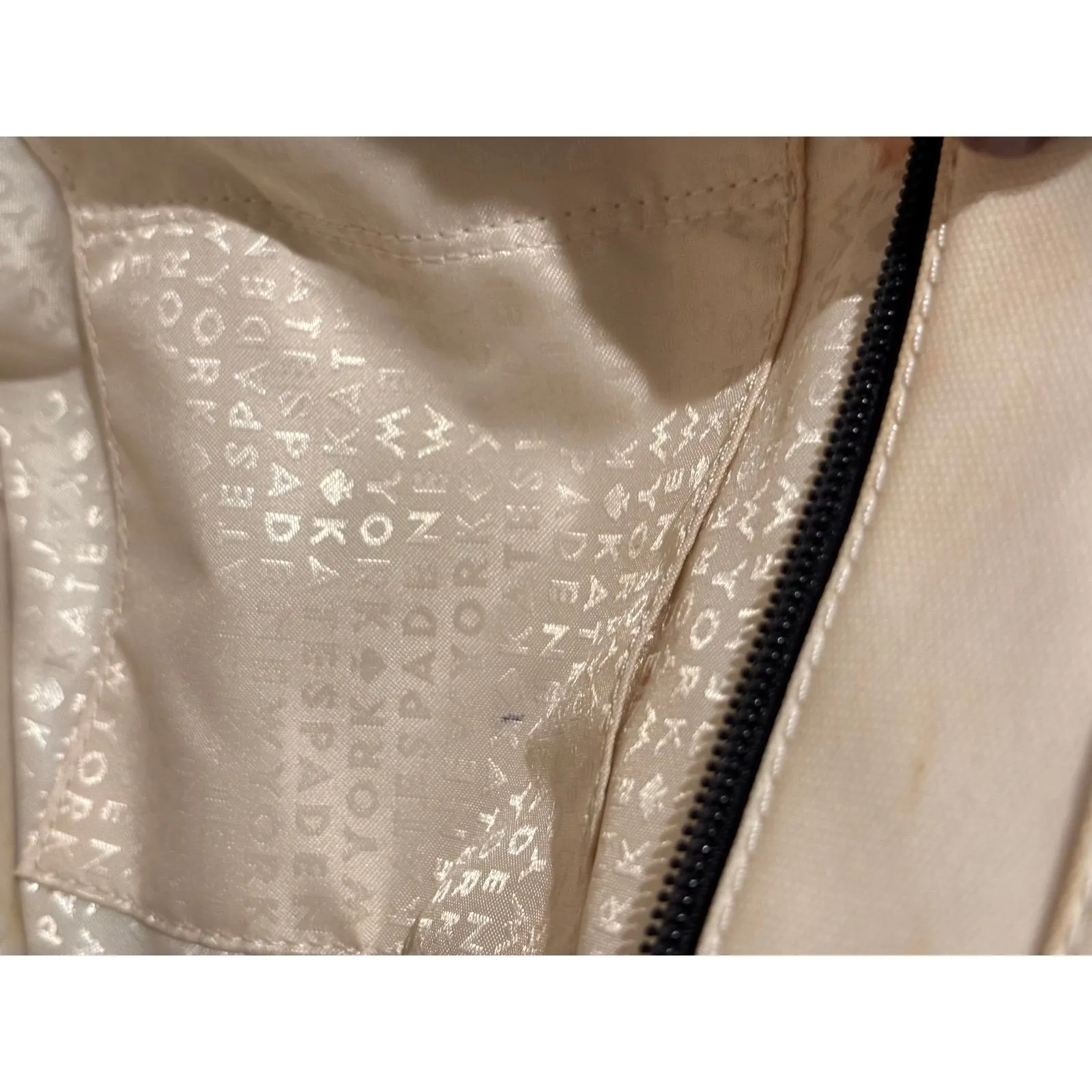 KATE SPADE White Black Hot Sauce Medium Tote Bag - Image 5