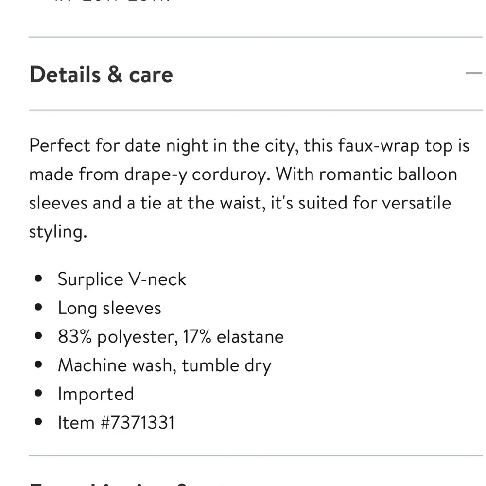 Madewell Corduroy Tie-Front Faux-Wrap Top Sz XS in Warm Sandstone - Image 7