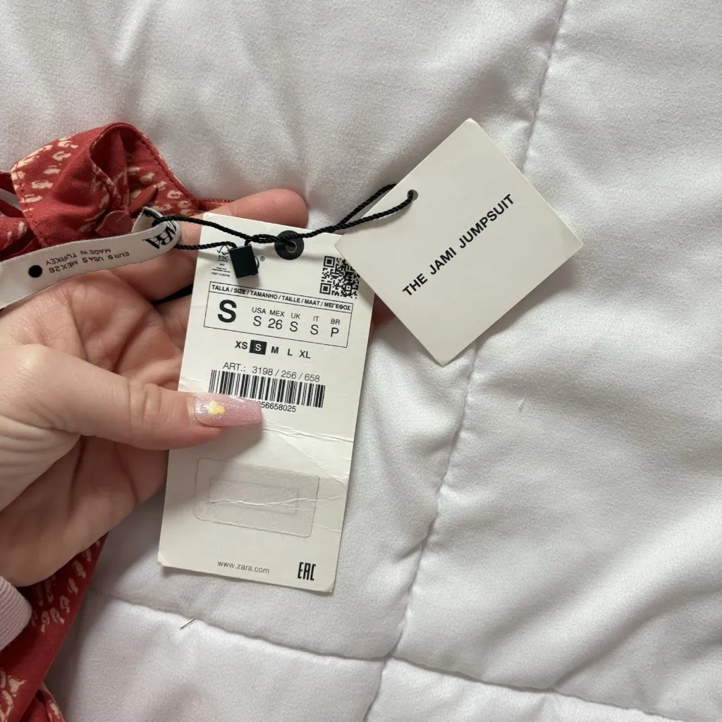 NWT Zara BLOGGERS Fave Boho Geometric Open Back Wide Leg The Jami Jumpsuit Small - Image 7