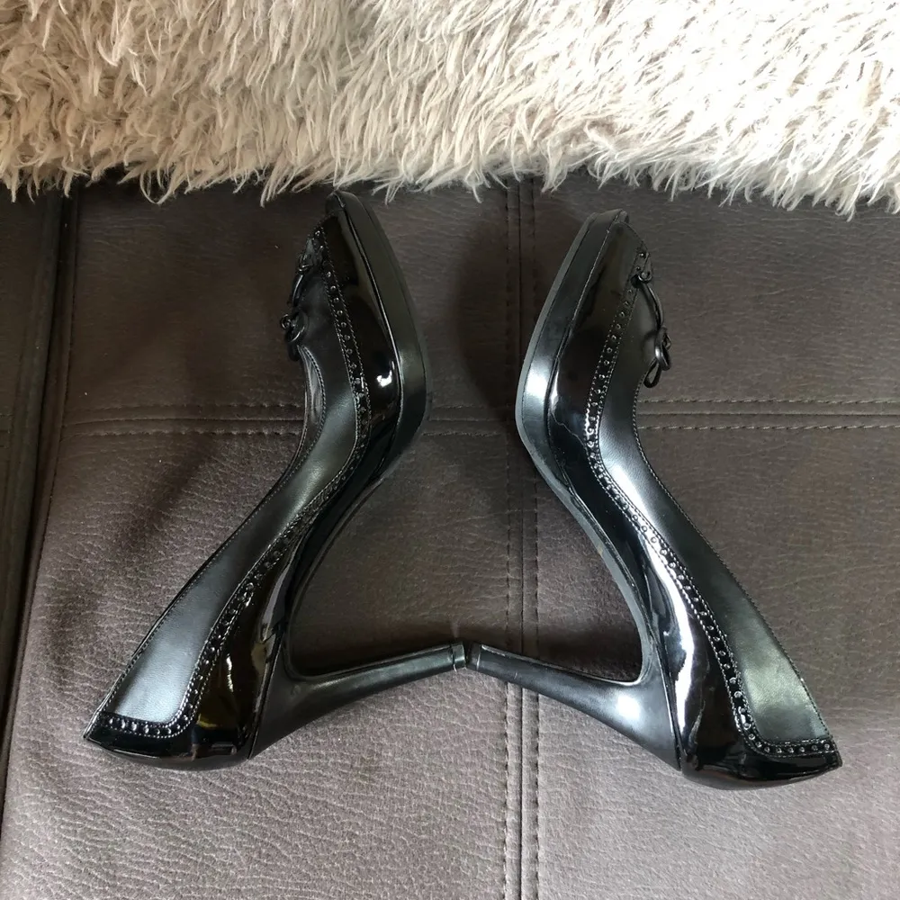 APOSTROPHE Black Peep Toe Heels S8.5 - Image 6