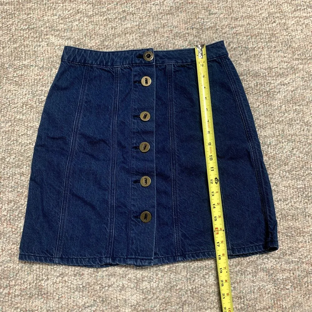 Pilcro & the Letterpress Anthropologie blue denim a-line mini skirt size 2 - Image 8