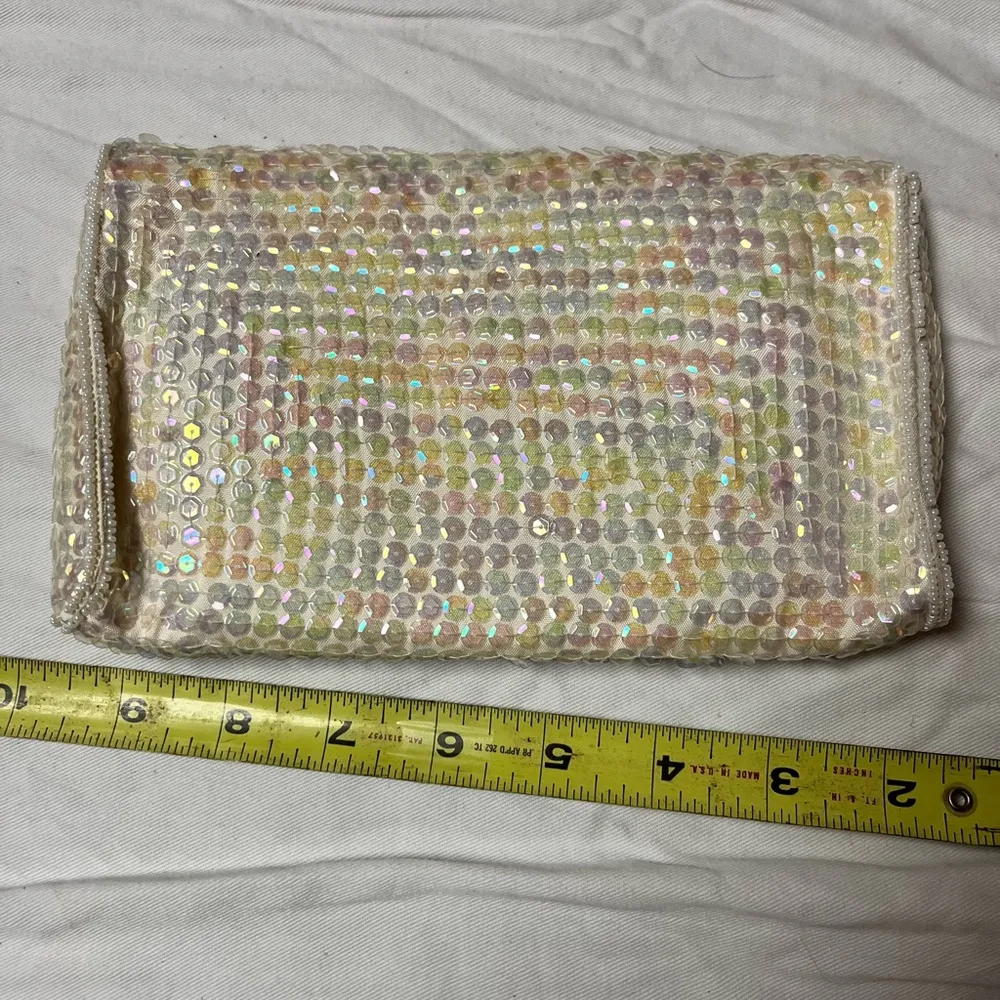 Sequin Clutch Bag - Cream vintage nwt - Image 2
