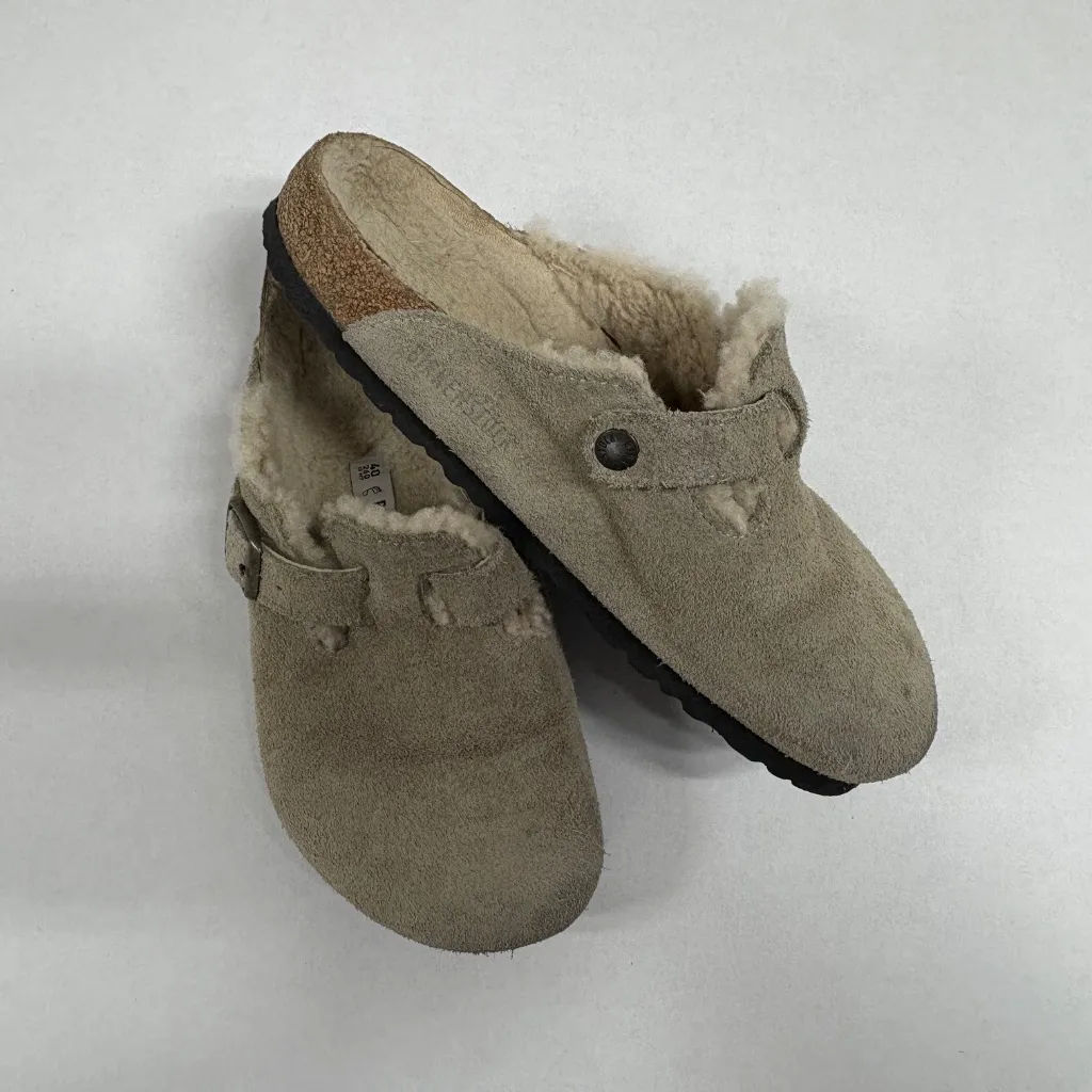 Birkenstock Boston Shearling Suede Leather‎ - Taupe - Size 40. - Image 3