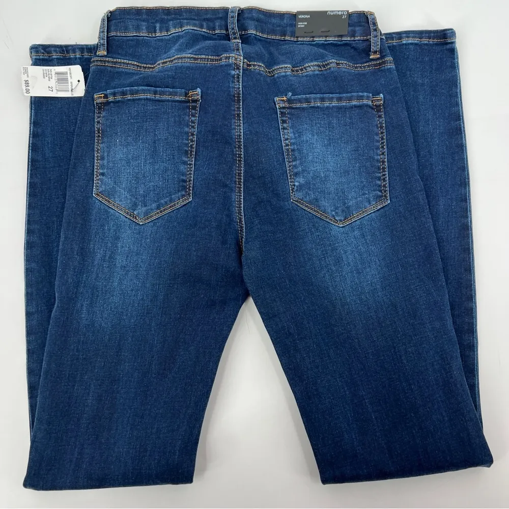 Numero Verona High Rise Skinny Indigo Blue Jeans Size 27 NWT - Image 4