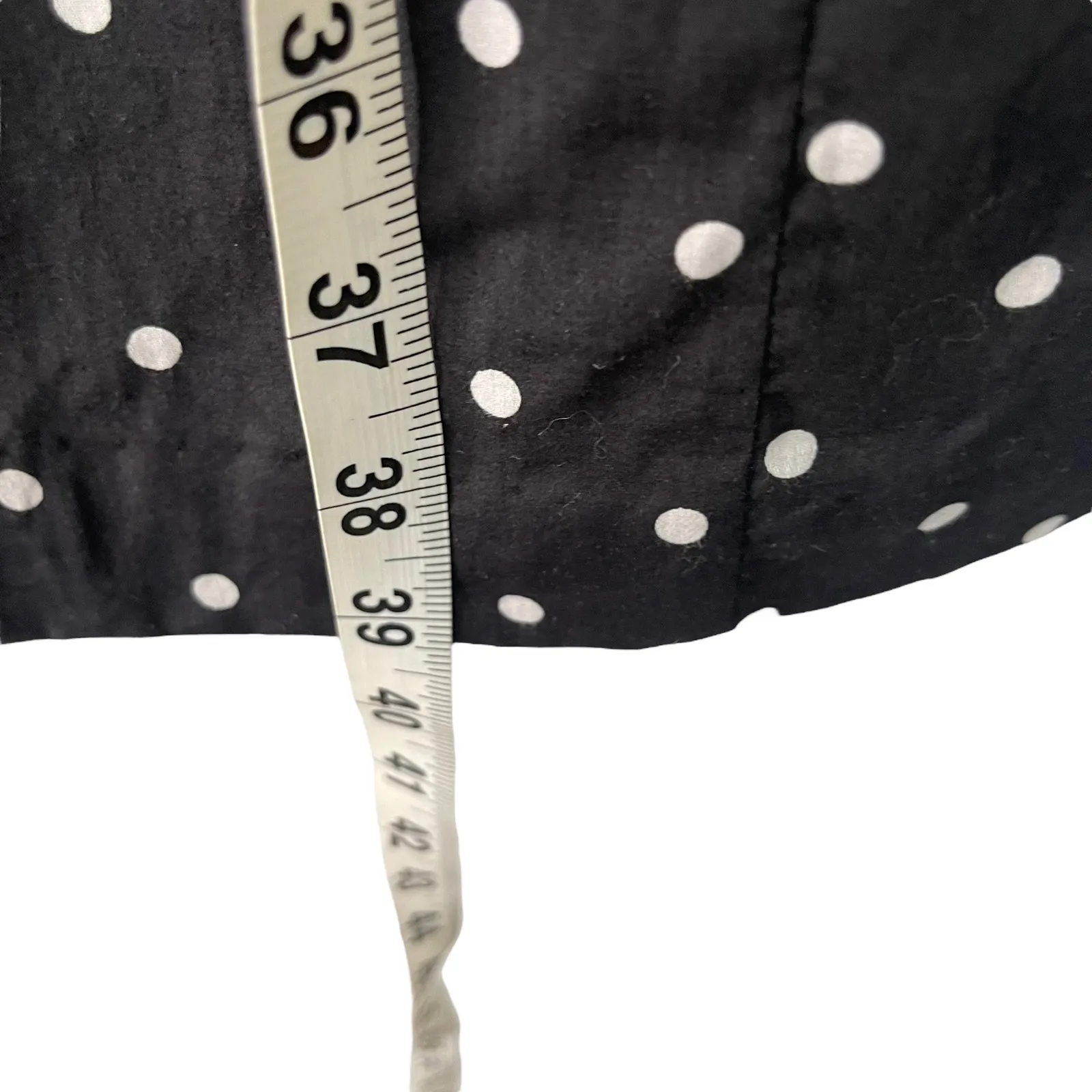 Worthington Size 14 XL Black White Polka Dot Rufle‎ Sleeve Black Dress - Image 10