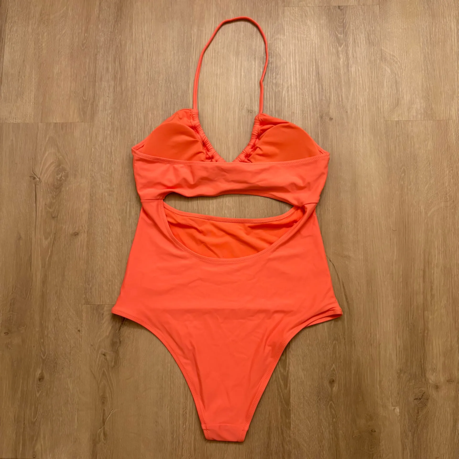 NWT Aerie Dark Coral One-Piece Ruched Cheeky Swimsuit Womens Medium - Image 3