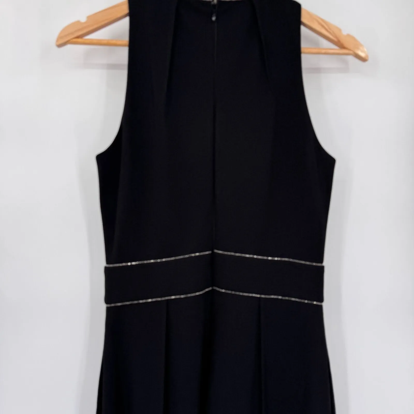 Badgley Mischka Old Money Jumpsuit sz 2 Black Rhinestone Trim Polyester NEW $189 - Image 10