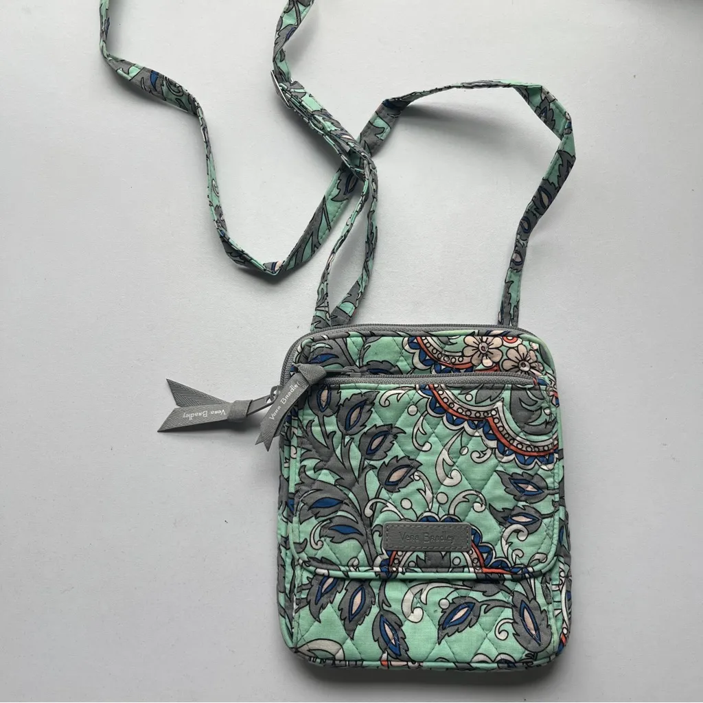 Vera Bradley Floral Crossbody Bag in Green and Blue - Image 2