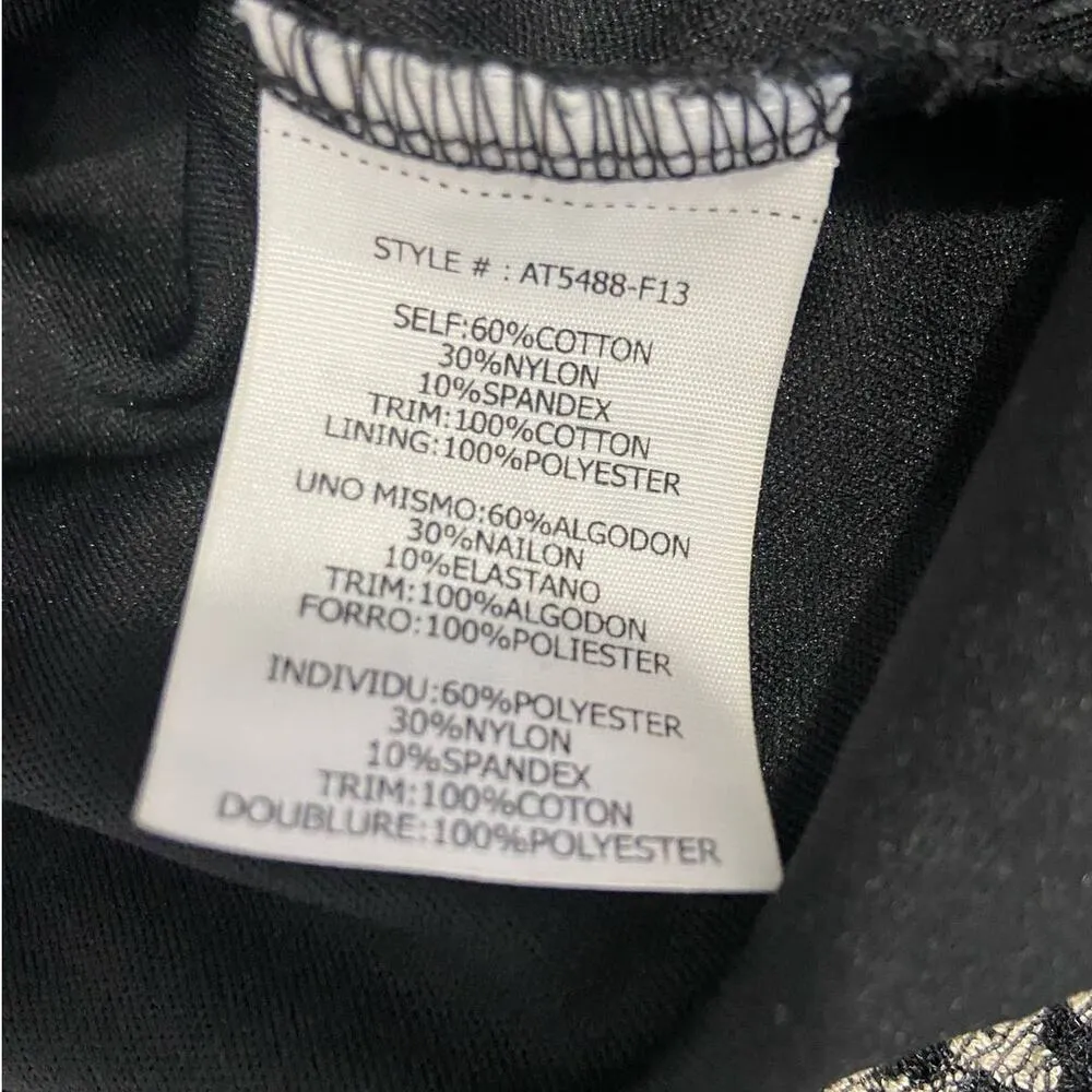 A'reve Floral Dolman Kimono Sleeve Top Women Size M Lace Ruffle Lined Mix Media Black Size M - Image 10