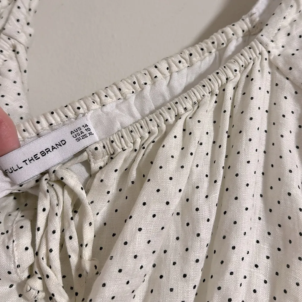 FAITHFULL THE BRAND Midi Dress Cottagecore Polka Dot Prairie Coquette Linen 10 - Image 5