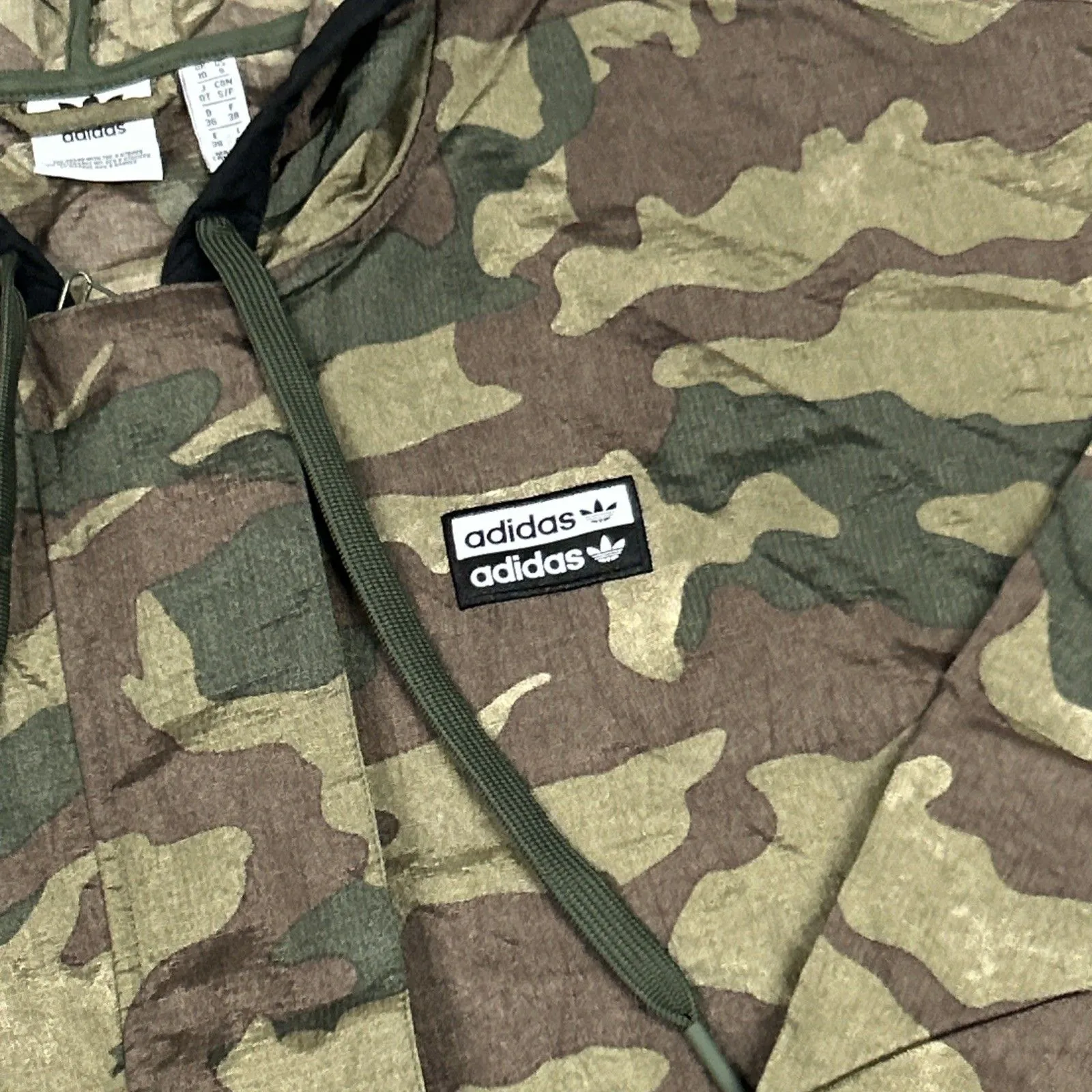 Adidas Originals R.Y.V. Jacket Womens Small Camo Windbreaker 2022 Hooded Nylon - Image 3