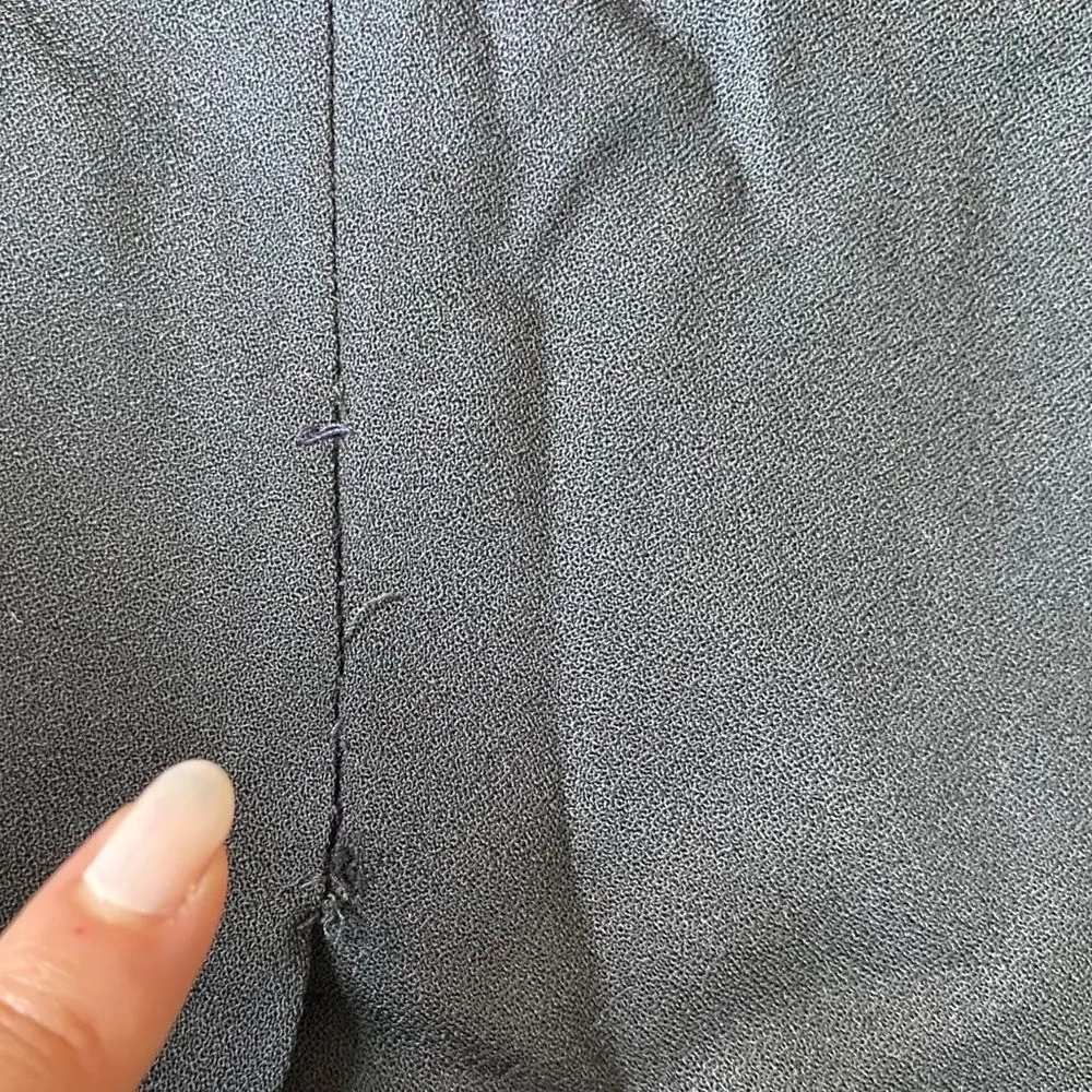 Vintage Ralph Lauren Womens Size 12 Black Wool Midi‎ Skirt High Waist Back Slit Blue - Image 9