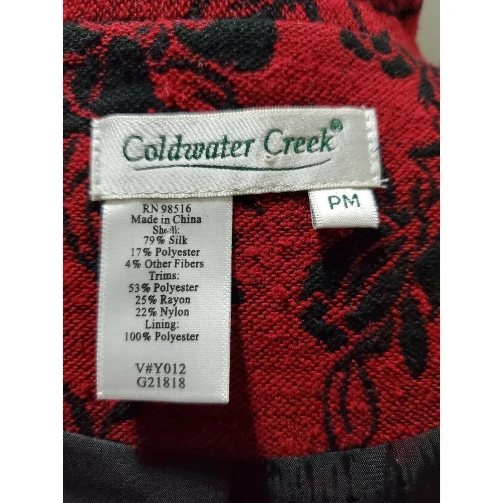 ColdWater Creek Women's Multicolor Silk Long Sleeve Open Front Casual jacket - Image 9