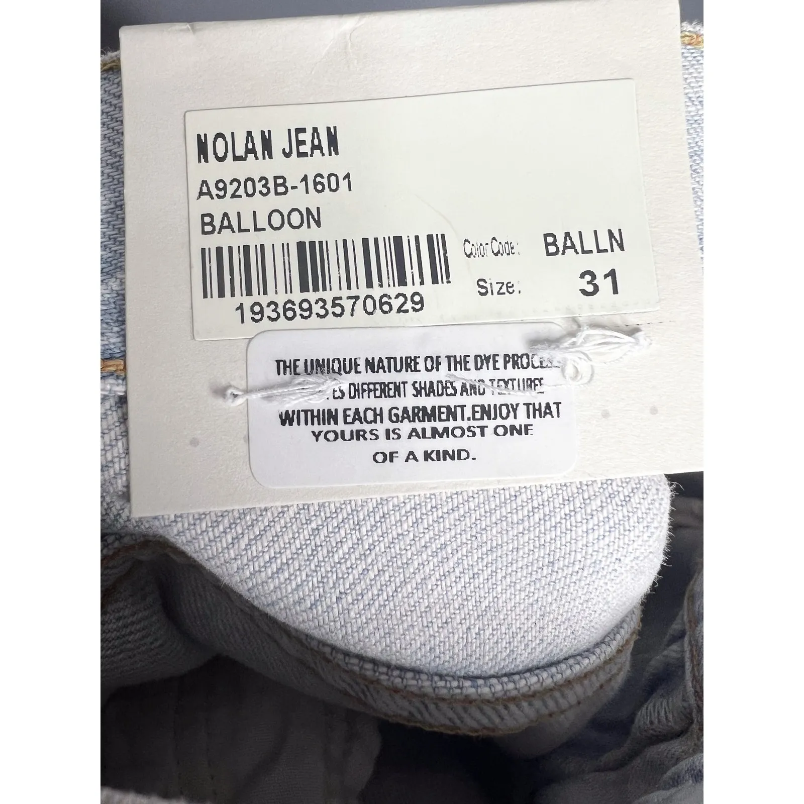 NWT Agolde Nolan Jean in Balloon‎ Size 31 Wide Leg Light Wash - Image 10