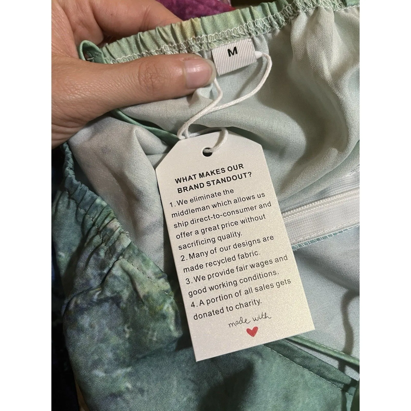 NWT Made With Love Floral Painting Sundress Size Medium Blue Pink And Purple - Image 4