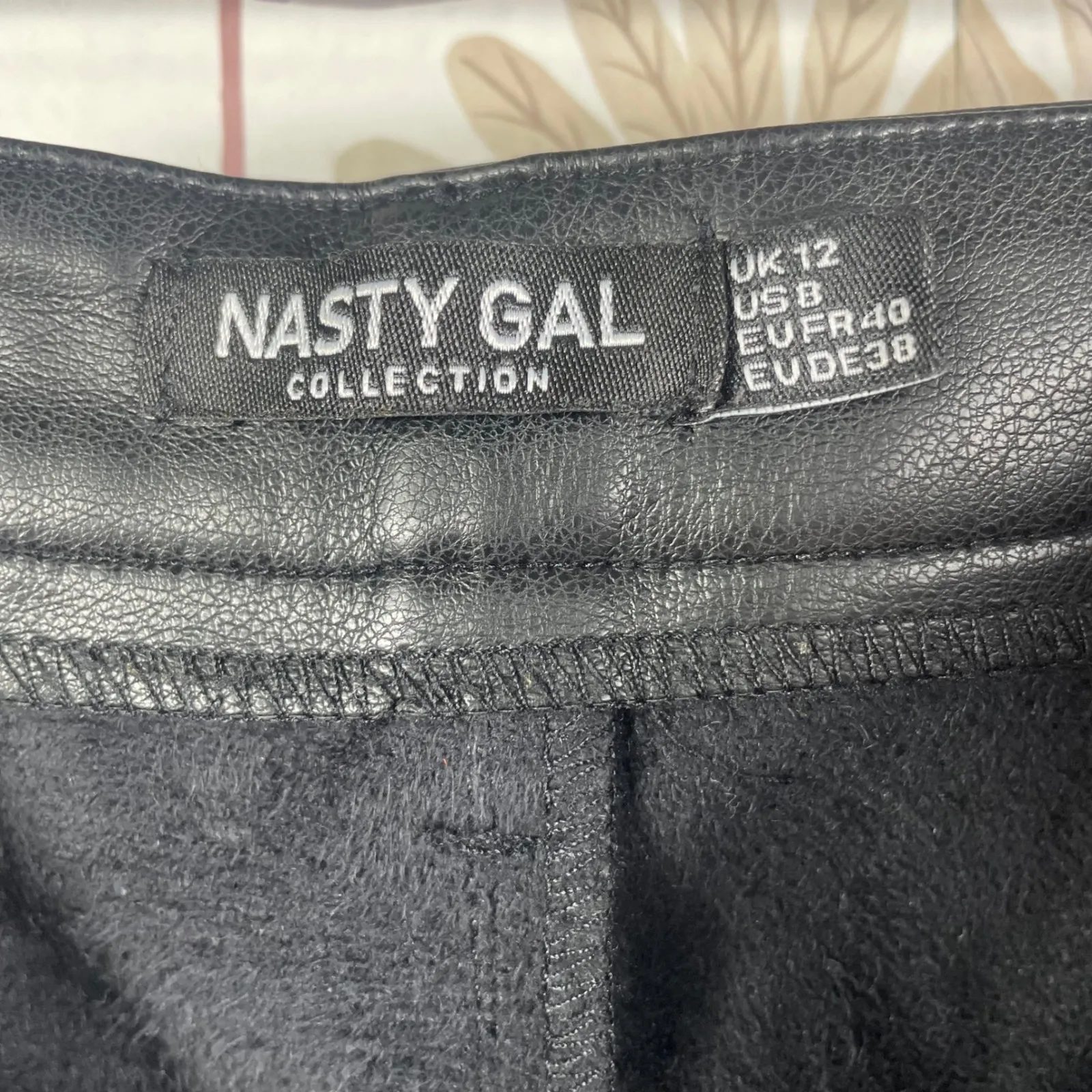 Nasty Gal Collection Faux Leather Pants Women's 8‎ Black High Rise Straight Leg - Image 8