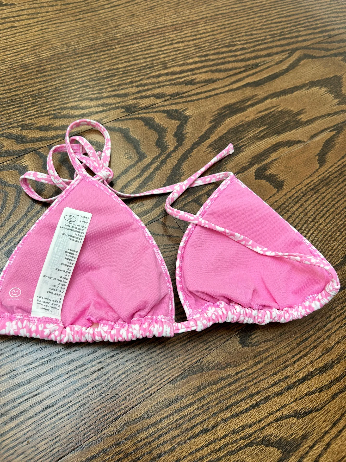 Hollister Pink Floral Bikini Top - Image 3