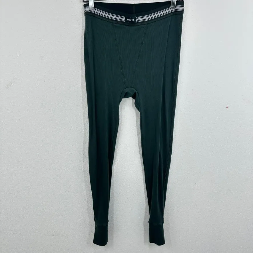 SKIMS L/G Ribbed Long Sleeve Leggings Forest Green‎ Lounge Sleep Athleisure - Image 2