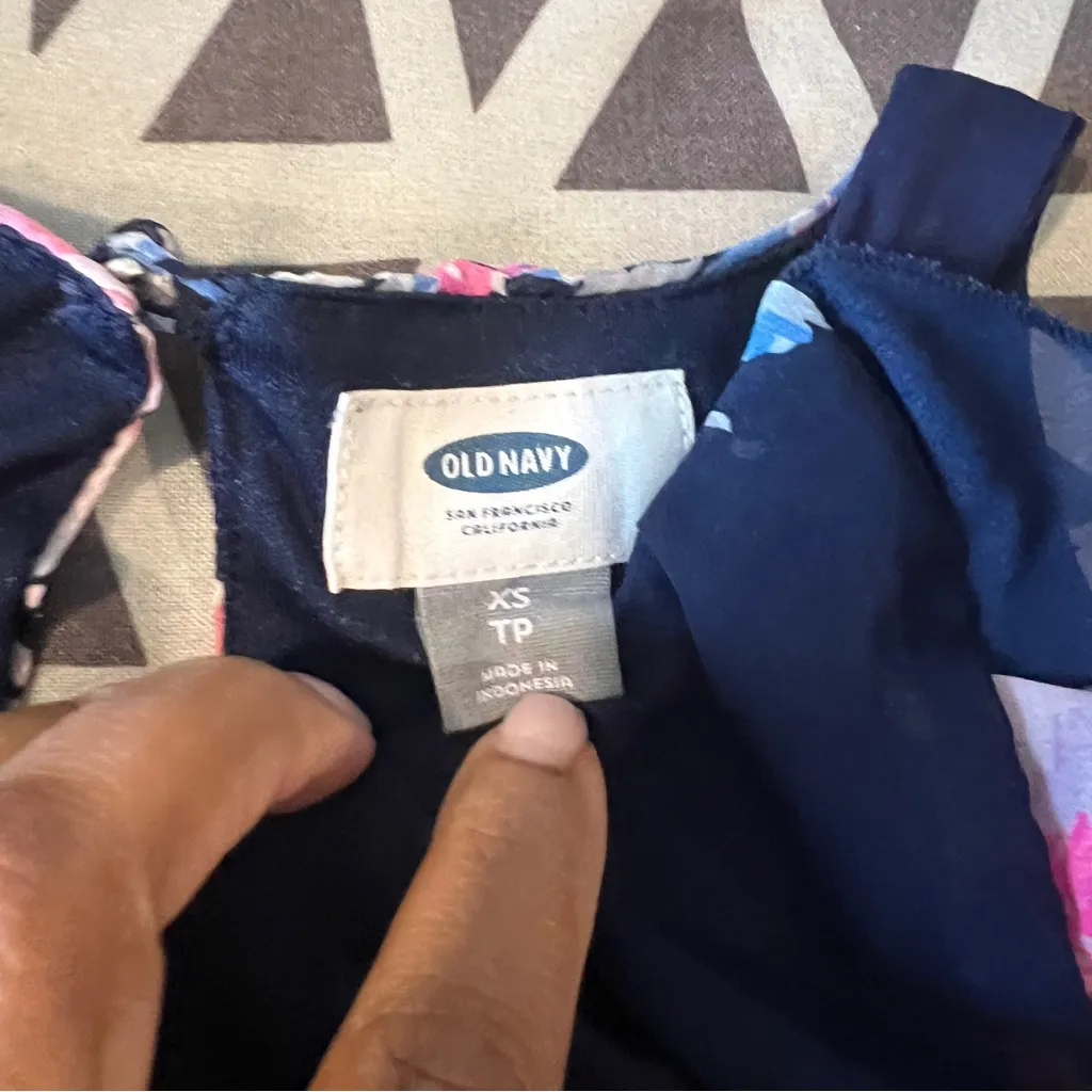 Old Navy‎ Chiffon Floral Ruffle Trim Sleeveless Blouson Side Slit Maxi Dress - Image 8