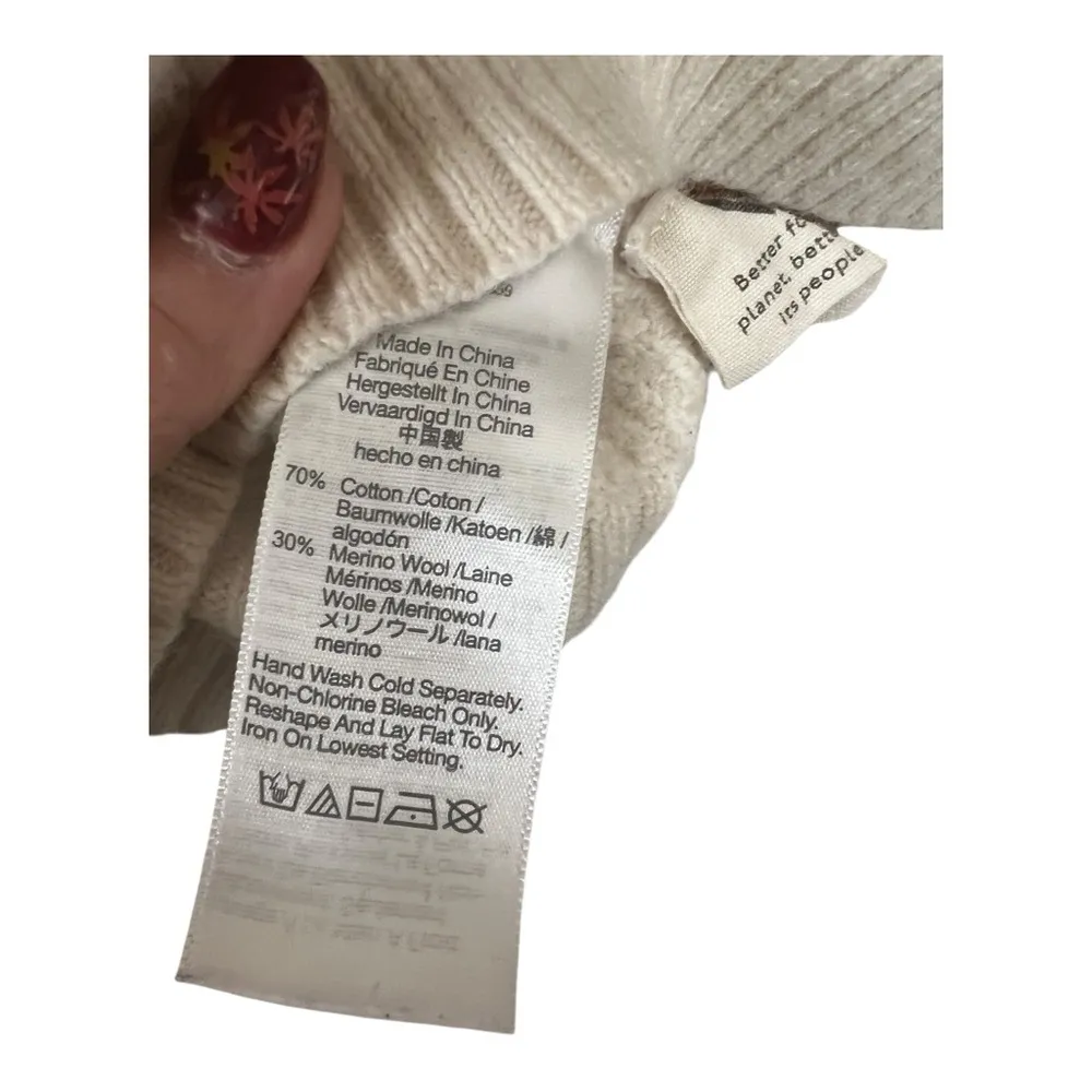 Madewell Women’s Waffle Enfield Half-Zip Sweater in oatmeal sz M - Image 5