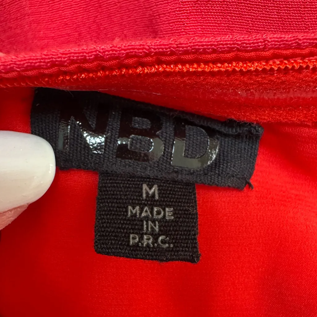 NBD Red Strapless Maxi Gown Dress with Slit size Medium Revolve $258 - Image 6