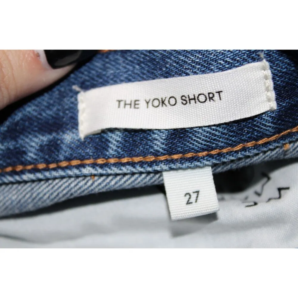 NWOT Aritzia Denim Forum Yoko Short Blue Distressed Cotton Jean Shorts Size 27 - Image 5