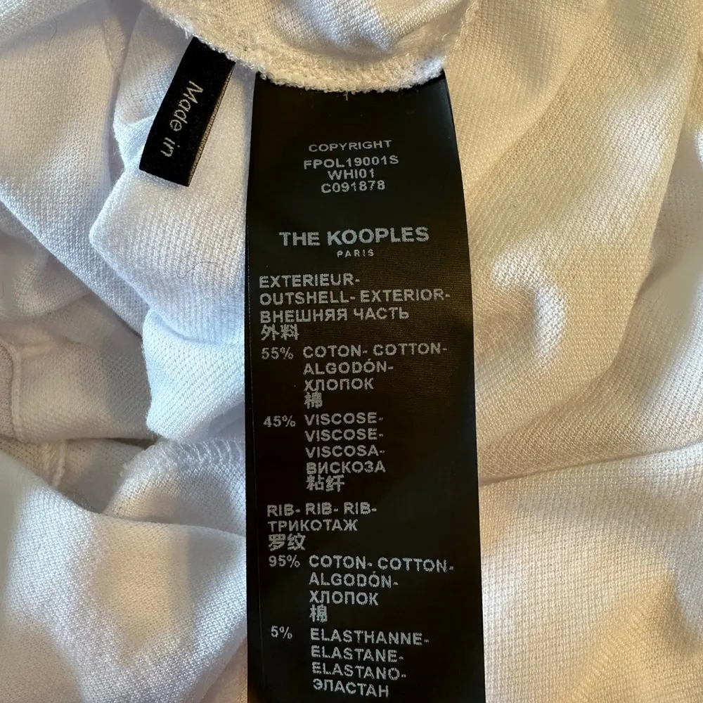 The Kooples Sport White Lace Inset Pique Polo Shirt Short Sleeve size 1/Small - Image 9