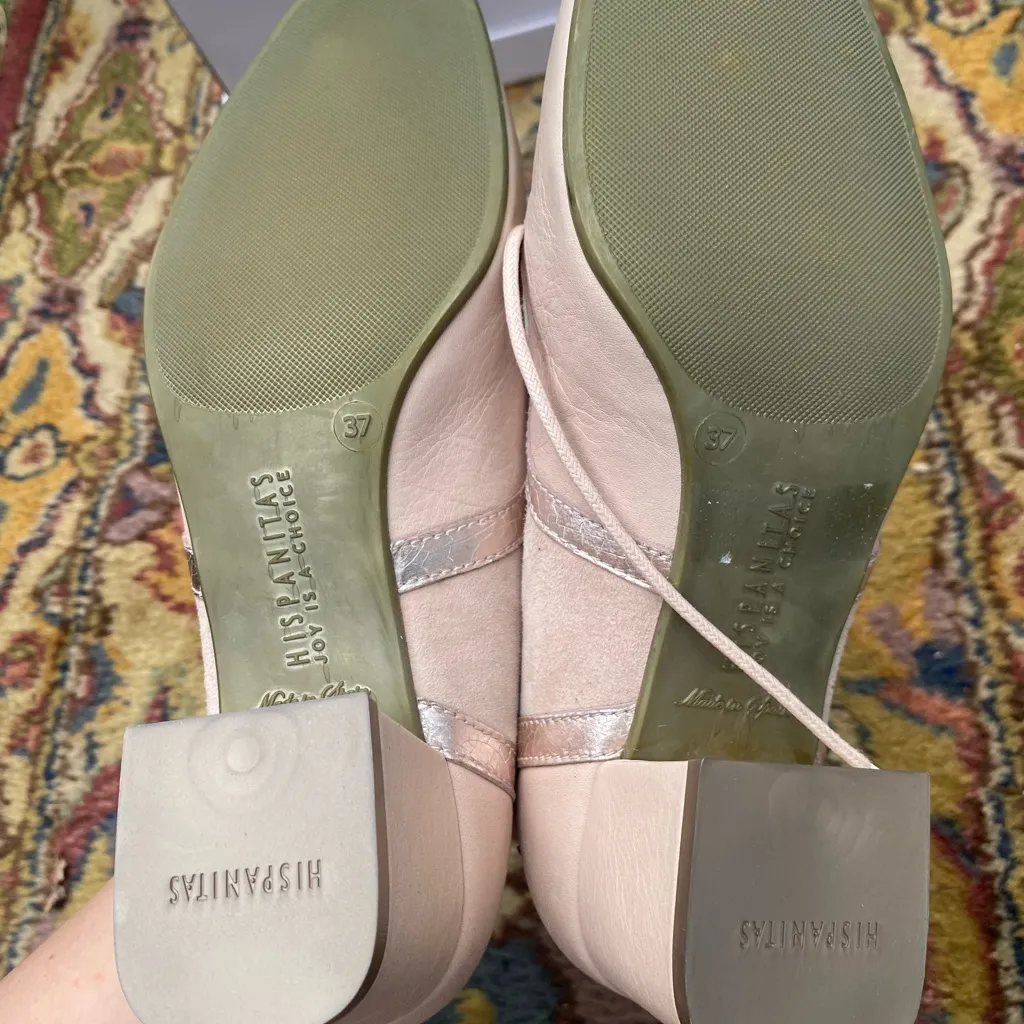 Hispanitas Beige Lace Up Block Heel Size 6 - Image 6