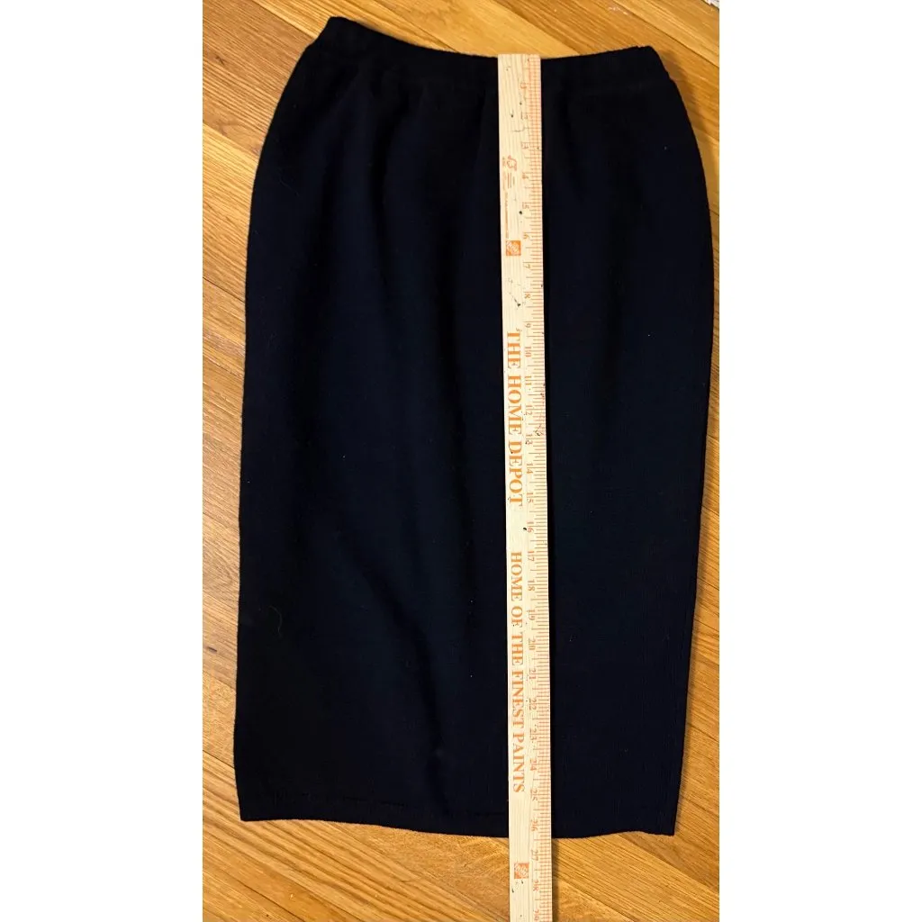 Benetton Black Wool Pencil Skirt Made In Italy Pure New Wool Size M Vintage Size M - Image 7