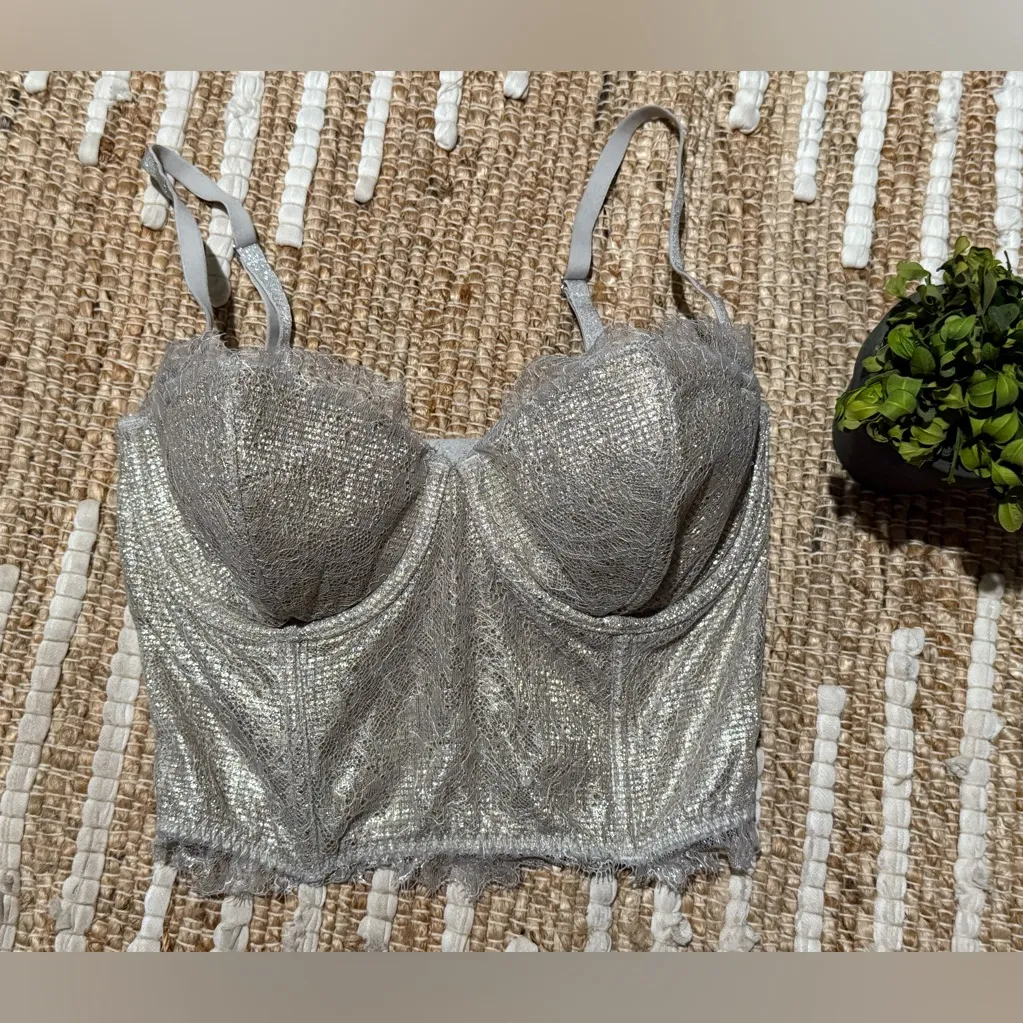 Victoria's Secret Shimmering Silver Corset - Image 4