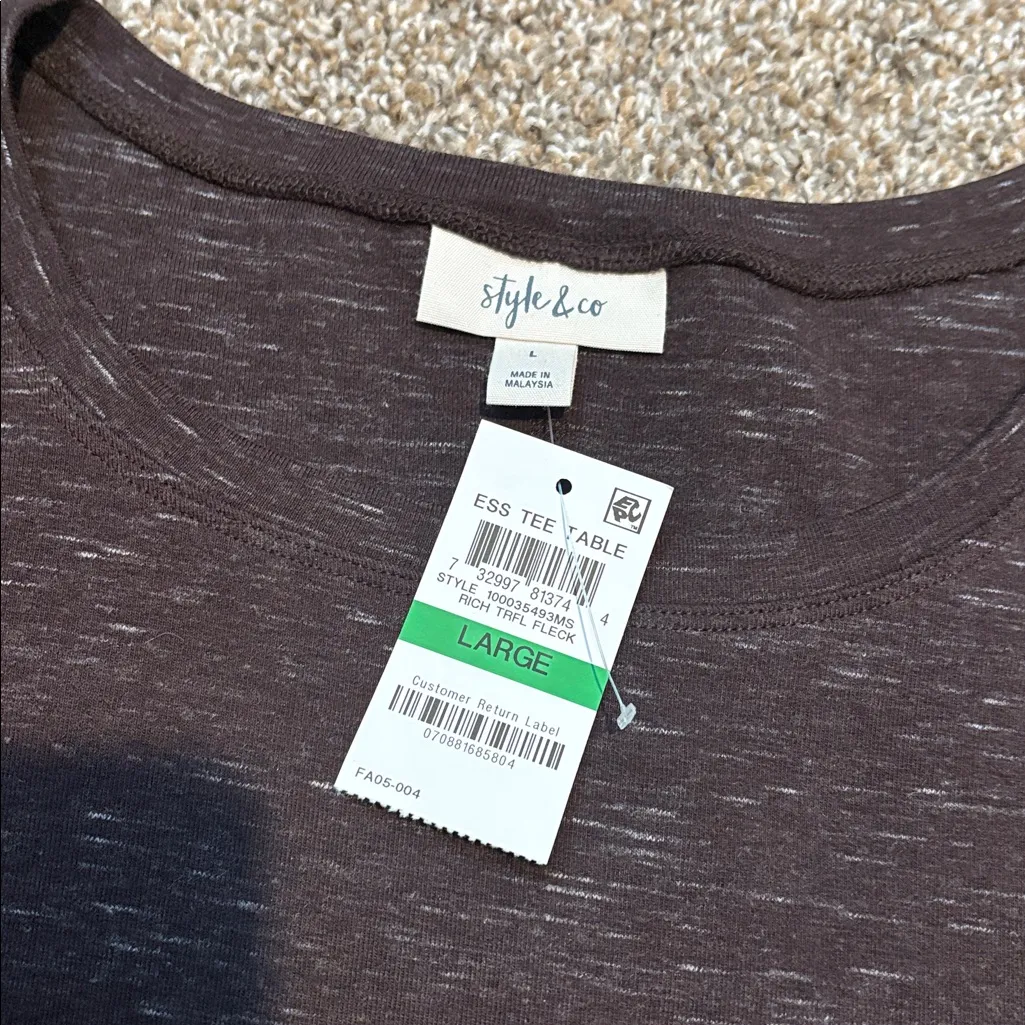 Style & Co. brown Long Sleeve Top - Image 2