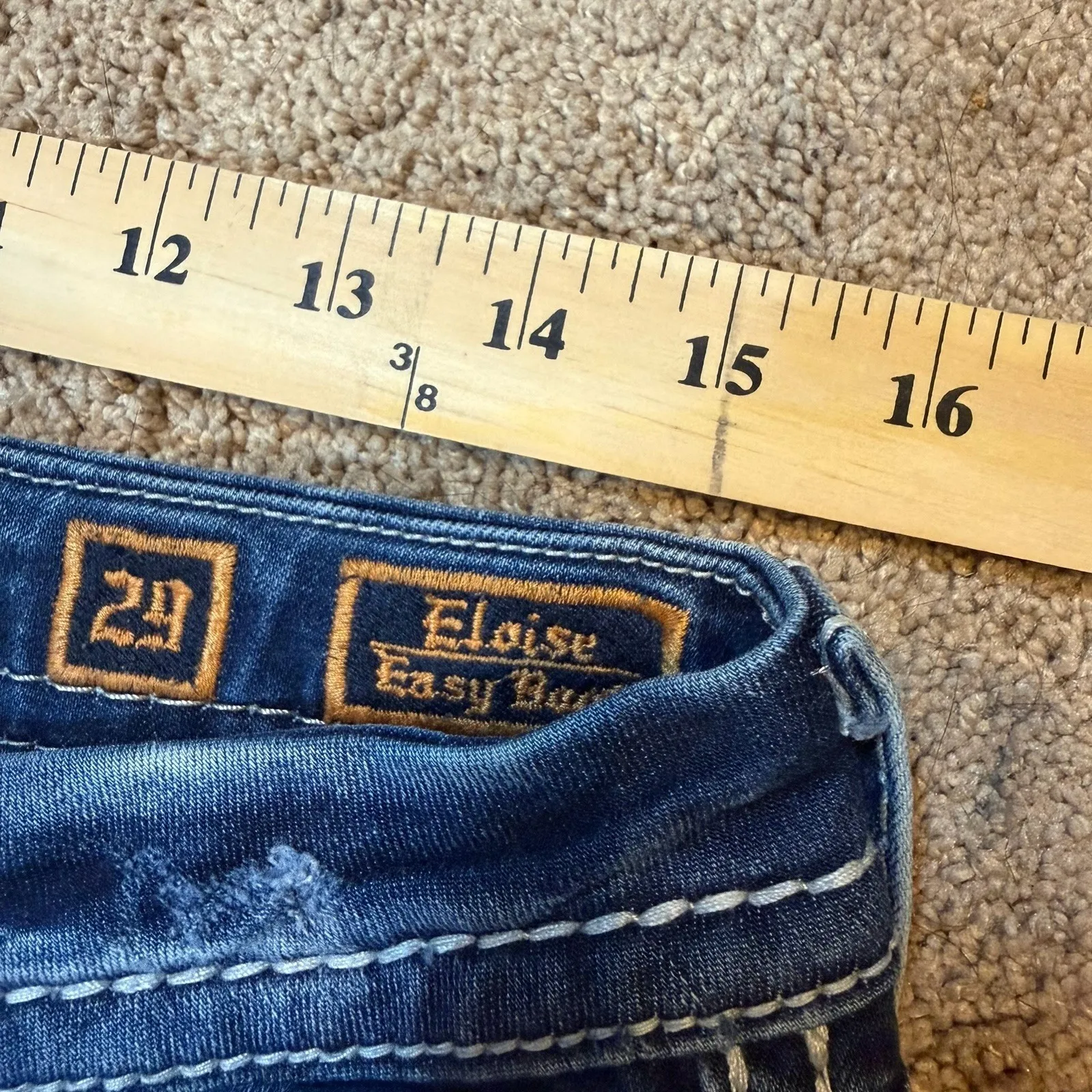 Rock Revival Jeans Womens 29 Blue Eloise Easy Bootcut Thick Stitch Bling Y2K Mid - Image 12