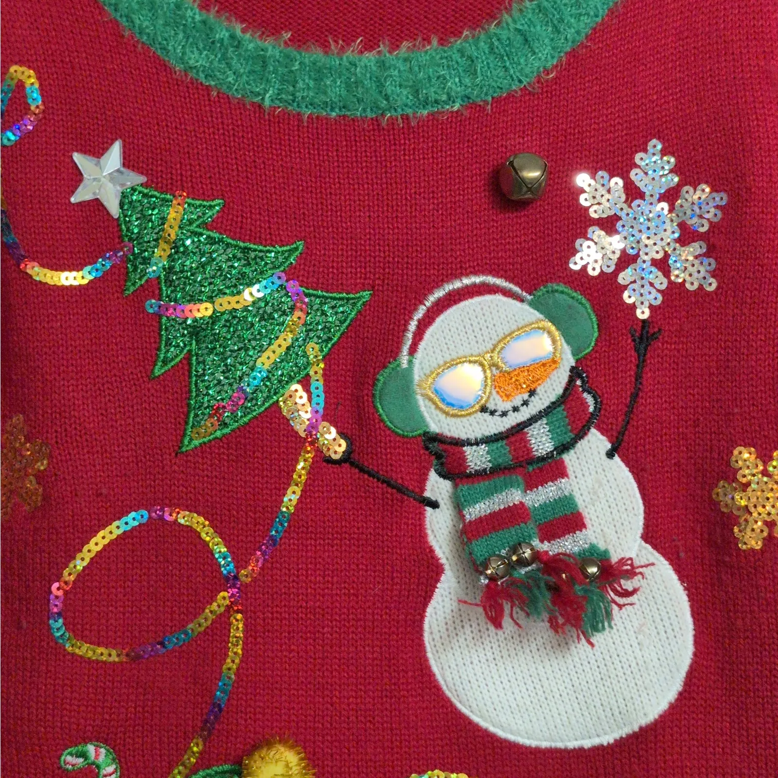 United States Sweaters Ugly Christmas Snowmen Presents Crew Neck Size M - Image 5