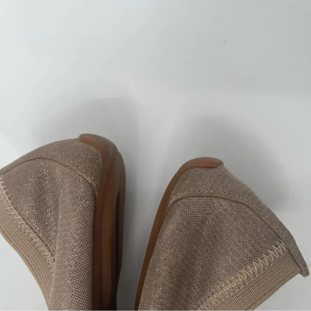 COLE HAAN Shoes Size 7 Ballet Flats Taupe Silver Elastic Stretch Classic Office - Image 9