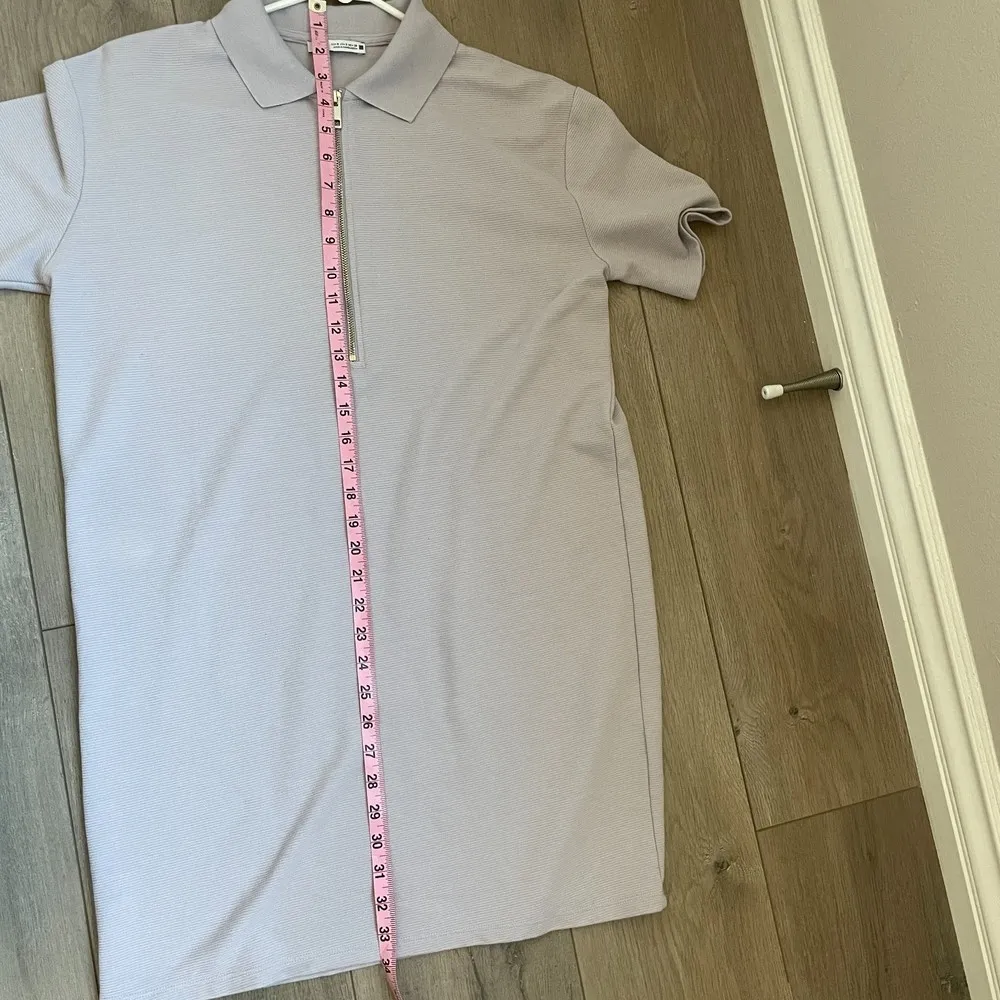 Zara 2022 lilac purple oversized polo mini dress with quarter zip - Image 8