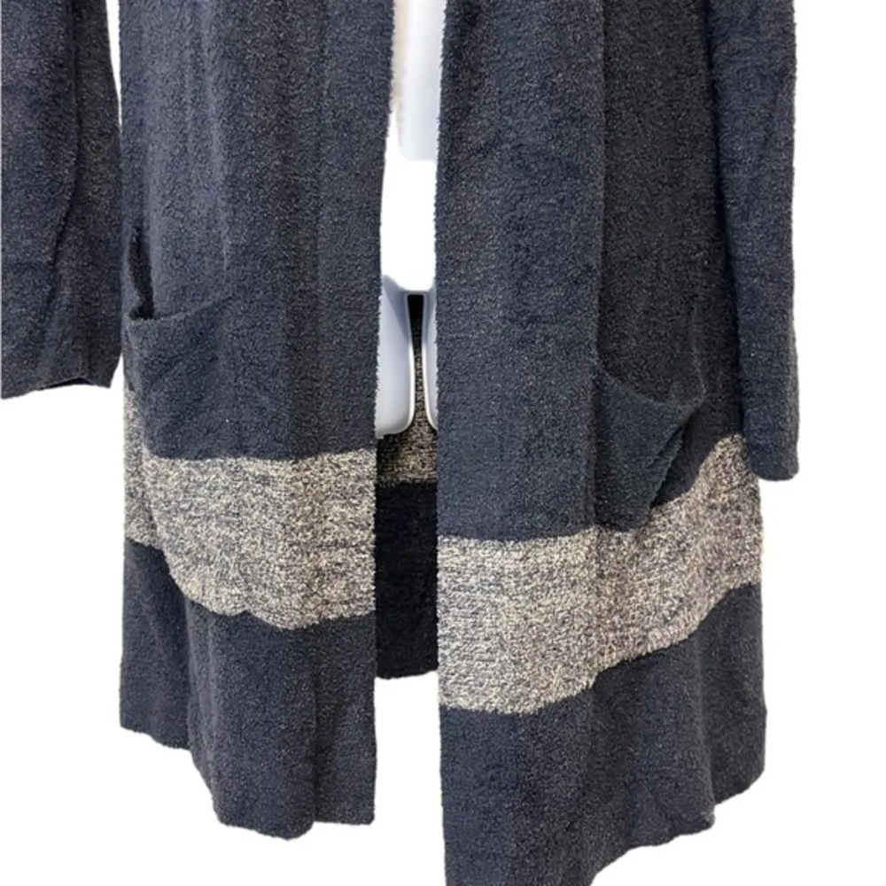 Barefoot Dreams Coastal‎ Hooded Sweater Hoodie Stripe Pockets Cozy Chic - Image 9