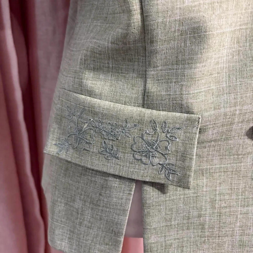 vintage front button collared blazer blouse - Image 3