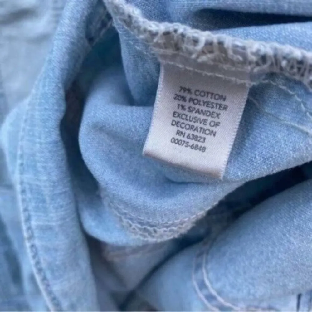 Y2K Denim Jean Jacket Embroidered Stonewashed Vintage - Image 9