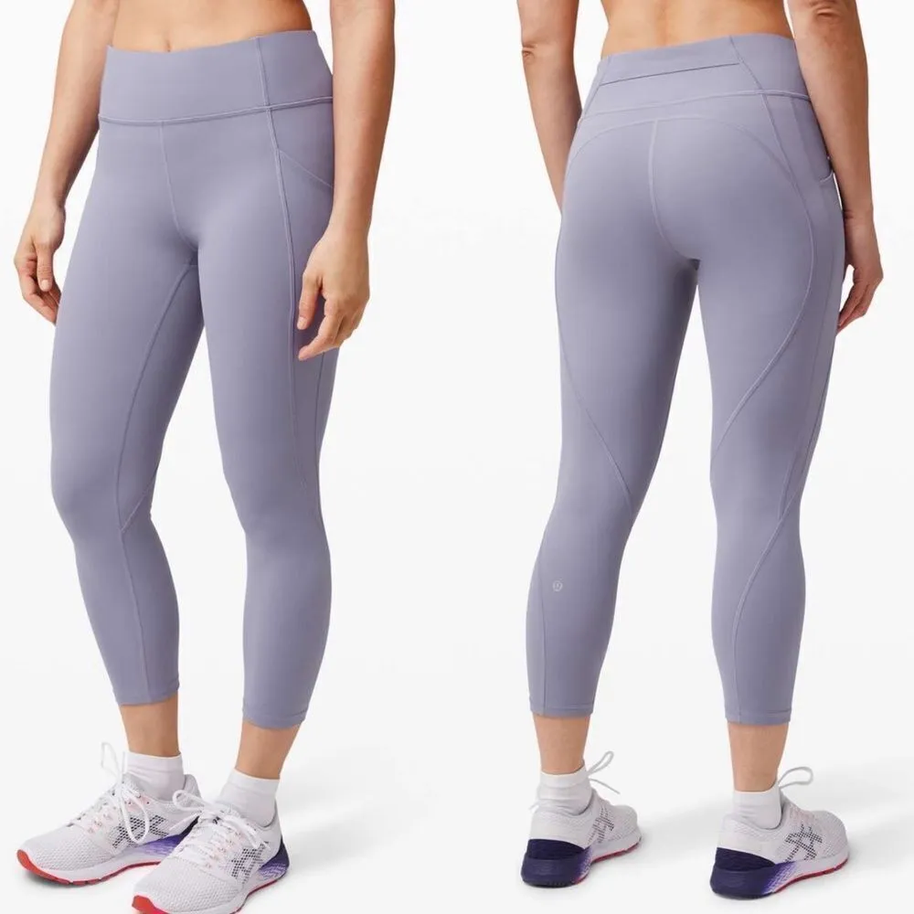 Lululemon time to sweat crop leggings‎ Peri purple women’s size 4 - Image 2