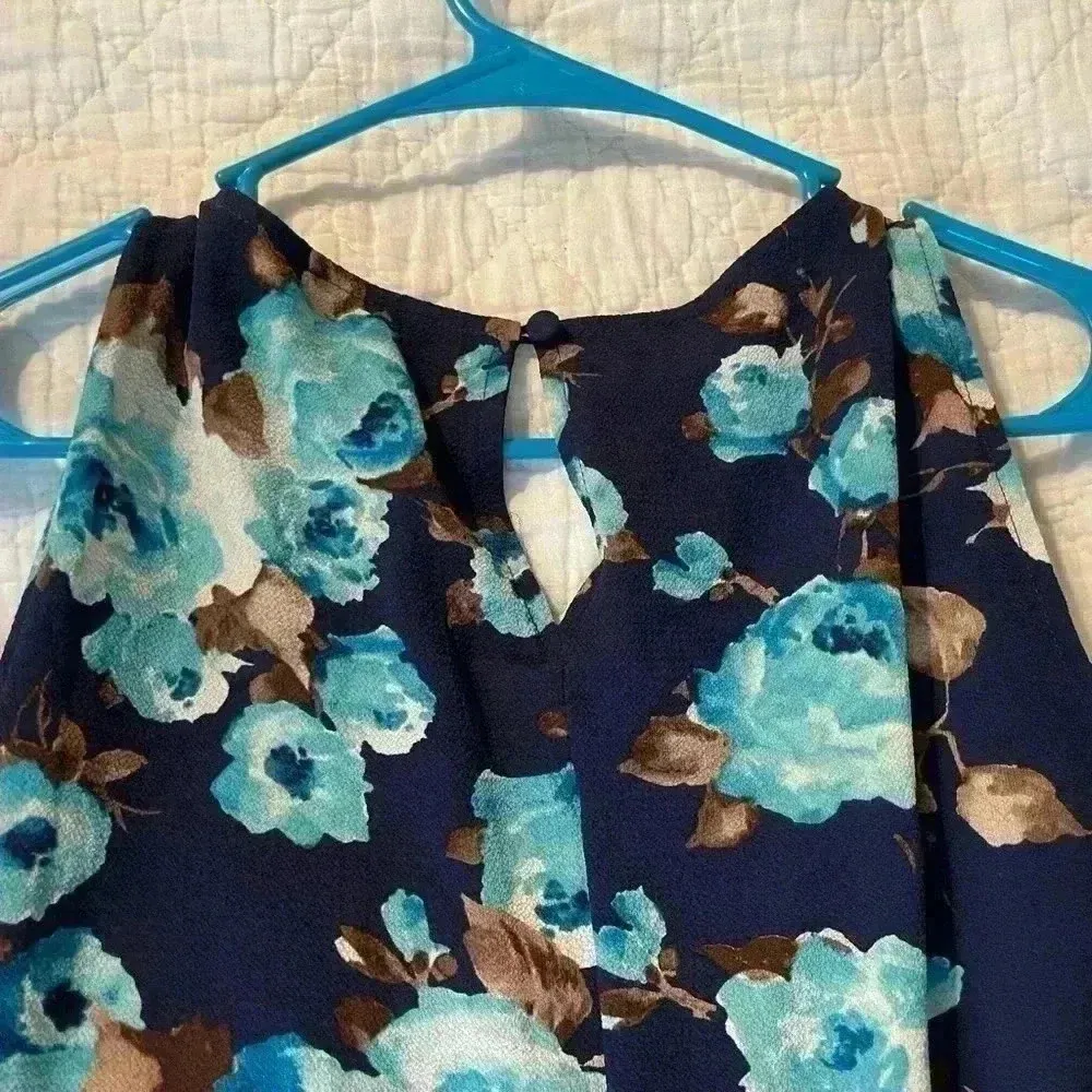 Altar’d State‎ navy blue flower dress Woman’s size L large Lined Summer short - Image 5